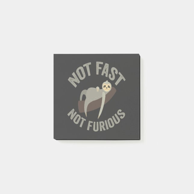 Nicht schnell, nicht wütend Funny Slogan Tier Post-it Klebezettel (Vorderseite)