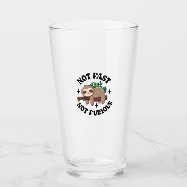 Nicht Schnell Nicht Wütend Lustiges Süßes Verschla Glas (Vorderseite)