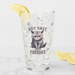 Nicht schnell, nur wütend - Spaß der Grauen Katze Glas