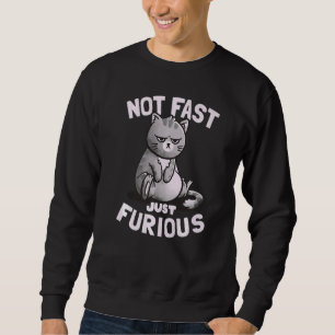 Nicht schnell nur wütende Niedliche Funny Cat Sweatshirt