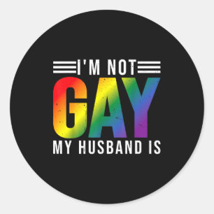 Nicht schwuler Ehemann Lgbtq Stolz Runder Aufkleber