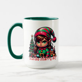 Nicht sehr froh Weihnachtself | Funny Personalisie Tasse