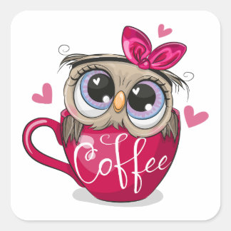 Nicht sitzen in einer Tasse Kaffee Quadratischer Aufkleber