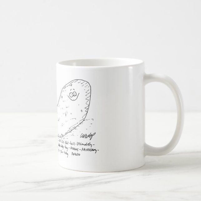 Nicht so-Süßkartoffeln-Cartoon-Tasse. Kaffeetasse (Rechts)