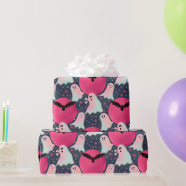Nicht so unheimliche Geister rosa Geschenkpapier