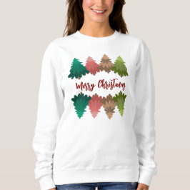 Nicht so üppiger Weihnachtssüß mit Bäumen Sweatshirt