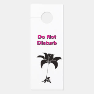Nicht stören / Bitte schwarze Blüte klopfen Türanhänger