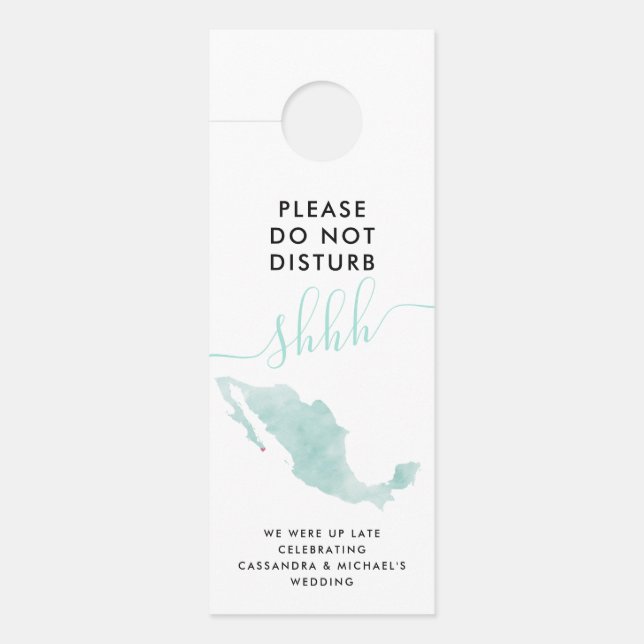 Nicht stören | Mexico Map | Hochzeitsgast Türanhänger (Vorderseite)