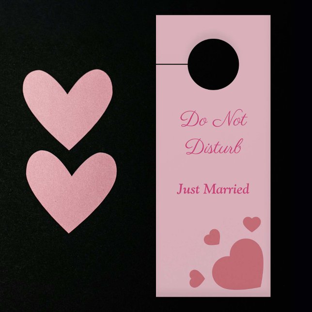 Nicht stören - nur mit Herzen verheiratet Türanhänger (Do Not Disturb - Just Married with Hearts Door Hanger)