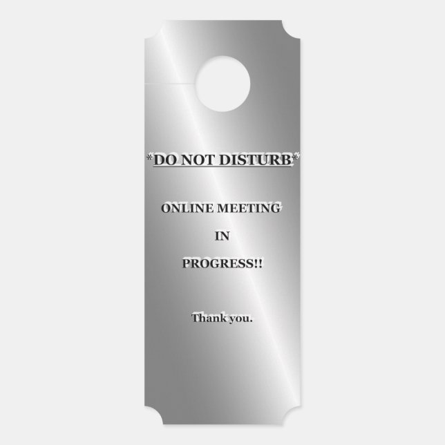 *NICHT STÖREN* ONLINE-TREFFEN IN FORTSCHRITTEN. TÜRANHÄNGER (Vorderseite)