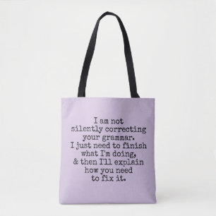 Nicht stumm korrigieren Grammatik, Lavendel Tasche