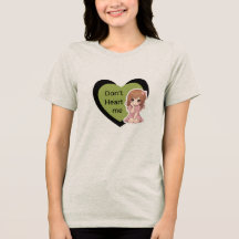 Nicht süß finden Anime-Herz-Grafik Frauen T-Shirt
