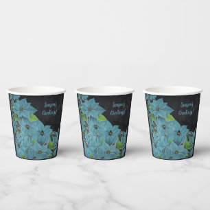 Nicht-traditioneller bemalter blauer Weihnachtsste Pappbecher