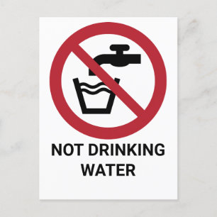 Nicht trinken Wasser, Verbotszeichen Postkarte
