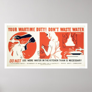 Nicht tun Abwasser-Küche WPA Poster
