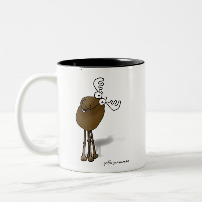 NICHT TUN ELCHE MIT MEINER TASSE!!! ZWEIFARBIGE TASSE (Links)