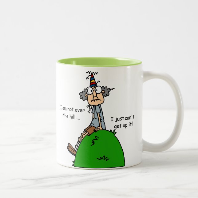 Nicht über dem Hügel-Spaß Zweifarbige Tasse (Rechts)