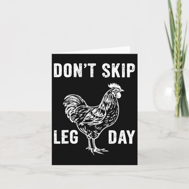 Nicht überspringen LG Day Gym Rooster Funny Workou Karte (Vorderseite)