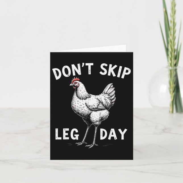 Nicht überspringen LG Day Gym Rooster Funny Workou Karte (Vorderseite)