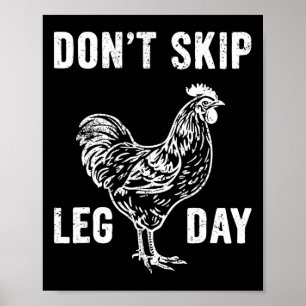 Nicht überspringen LG Day Gym Rooster Funny Workou Poster
