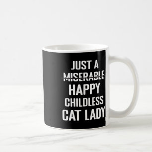 Nicht unglücklich glückliche kinderlose Katze Lady Kaffeetasse