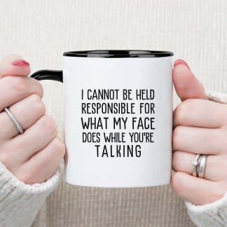 Nicht verantwortliches Bürohumor lustig und sarkas Zweifarbige Tasse