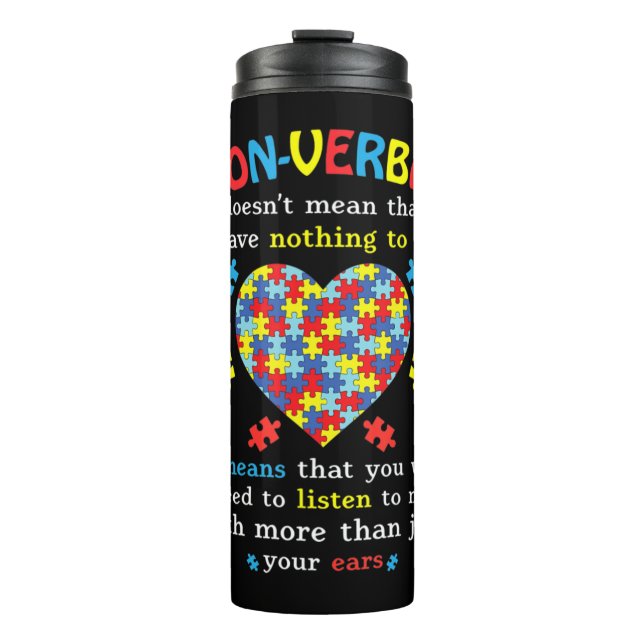 Nicht verbal Gemein, dass ich nichts zu sagen habe Thermosbecher (Vorderseite)