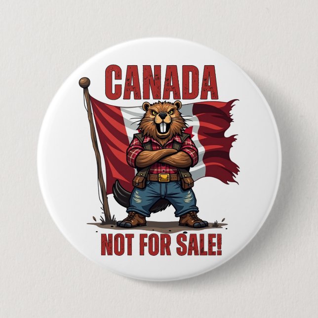 NICHT VERKAUF, Kanada, Beaver Lumberjack, Flag, Button (Vorderseite)