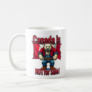 NICHT VERKAUF, Kanada, Polar Bear Lumberjack, Flag Kaffeetasse
