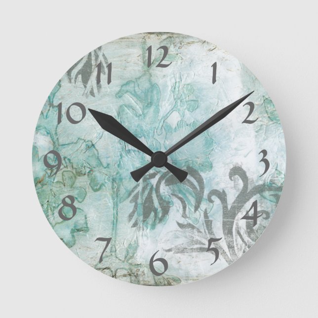 Nicht-Verschönerter Blumen-Spray III Runde Wanduhr (Vorderseite)