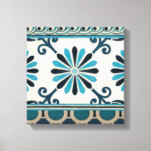 Nicht-Verschönertes Indigo-Fries II Leinwanddruck