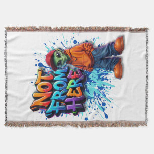 Nicht von hier lustiges Alien-Streetwear-Design Decke