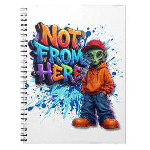 Nicht von hier lustiges Alien-Streetwear-Design Notizblock