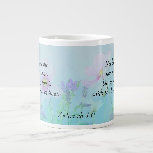 Nicht von Might - Zechariah 4:6 Jumbo-Tasse (Vorderseite)