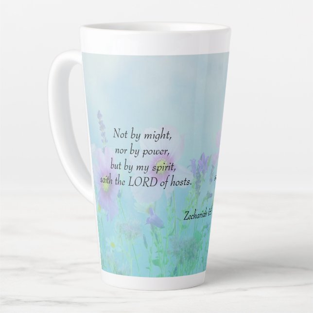 Nicht von Might - Zechariah 4:6 Milchtasse (Linke Ecke)