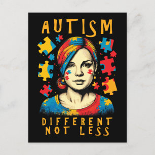 Nicht weniger Autismus Bewusstsein Positives Zitat Postkarte