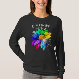 Nicht weniger Sonnenblumen Autismus Puzzle Awarene T-Shirt