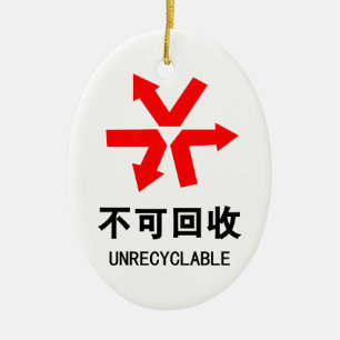Nicht wiederverwertbar ~ Hanzi-Zeichen in chinesis Keramik Ornament