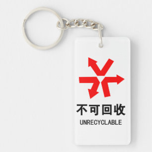 Nicht wiederverwertbar ~ Hanzi-Zeichen in chinesis Schlüsselanhänger