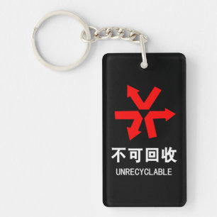 Nicht wiederverwertbar ~ Hanzi-Zeichen in chinesis Schlüsselanhänger