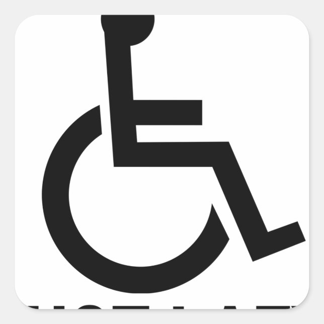 Nicht wirklich behindert nur faul - lustiger T - S Quadratischer Aufkleber (Vorderseite)