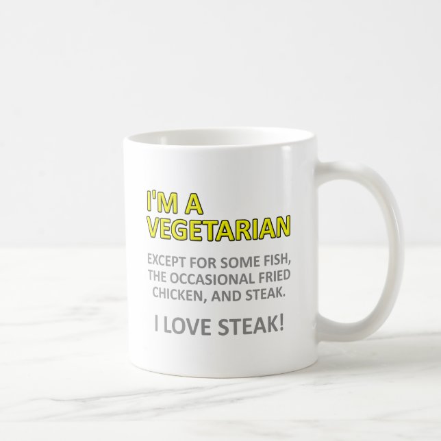 Nicht wirklich ein vegetarischer Funny Mug Kaffeetasse (Rechts)