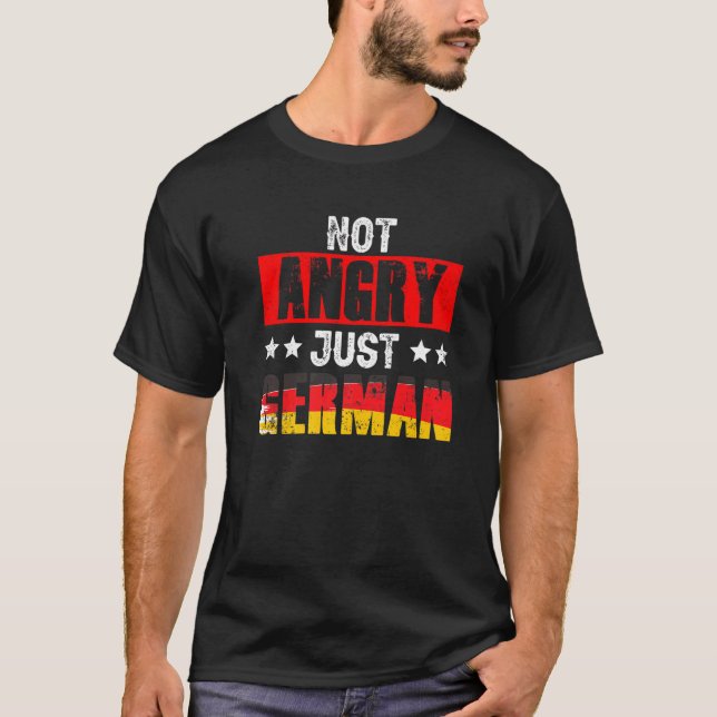 Nicht wütend nur deutscher Schrei Deutschland Spra T-Shirt (Vorderseite)
