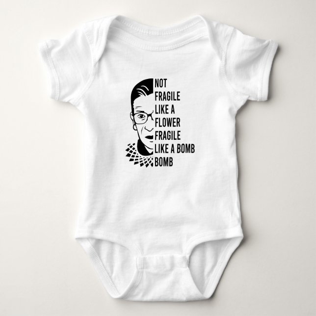 Nicht zerbrechlich wie eine zerbrechliche Blume wi Baby Strampler (Vorderseite)