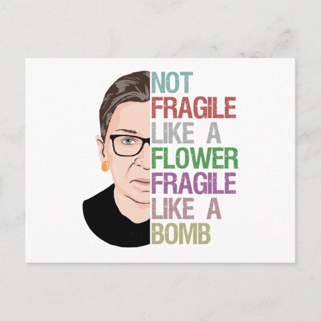 Nicht zerbrechlich wie eine zerbrechliche Blume wi Postkarte (Vorderseite)