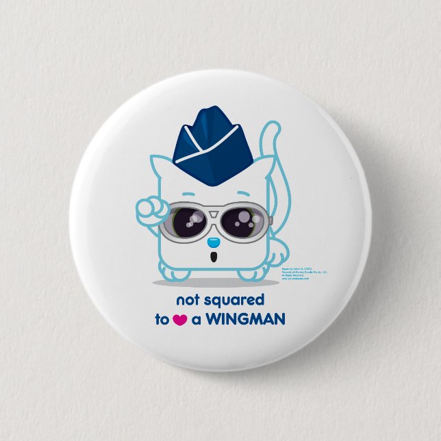 Nicht zur LIEBE einen Wingman quadriert Button (Vorderseite)