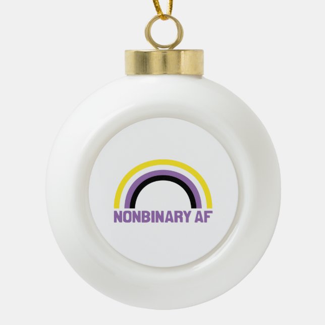 Nichtbinäre AF Keramik Kugel-Ornament (Vorderseite)