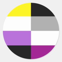 Nichtbinäre asexuelle Doppel-Stolzflagge Runder Aufkleber
