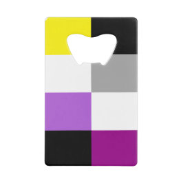 Nichtbinäre asexuelle Dual-Pride-Flagge Geldbeutel Flaschenöffner