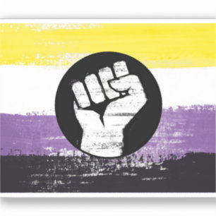 Nichtbinäre bemalte Protestflagge Aufkleber